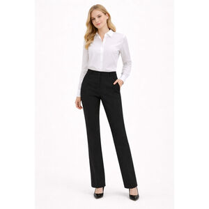 Women's J.CREW Classic Black Straight Leg Ankle Trousers Size 28